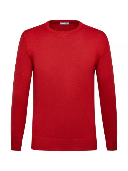 Красный свитер из шерсти мериноса с круглым вырезом Luca D'altieri