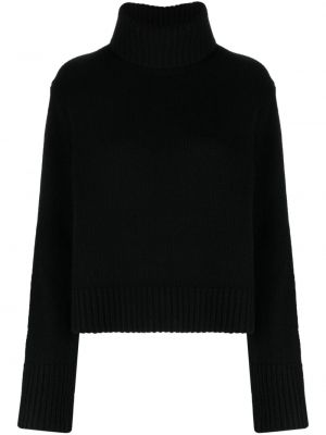 Gyapjú pliszírozott aszimmetrikus szvetter Polo Ralph Lauren fekete