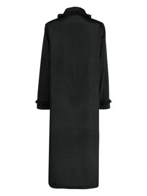 Péřové bavlněné midi šaty s knoflíky Batsheva černé