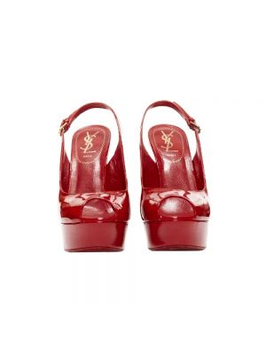 Calzado de cuero Yves Saint Laurent Vintage rojo