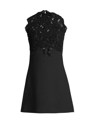 Кружевное платье мини с бантом Likely черное