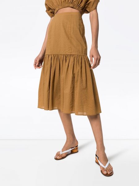 Falda midi Marysia marrón