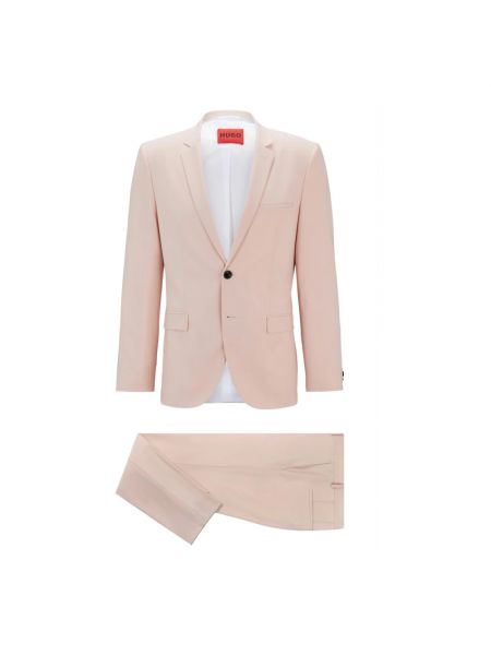 Różowy garnitur slim fit Hugo Boss