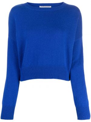 Sweter z kaszmiru z okrągłym dekoltem Teddy Cashmere niebieski