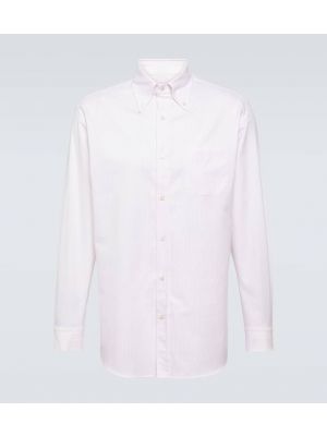 Camicia di cotone a righe Loro Piana bianco