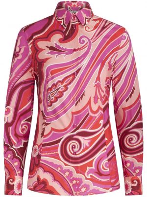 Košeľa s potlačou s paisley vzorom Etro ružová