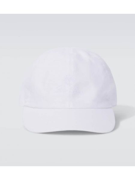 Linned cap Loro Piana hvid