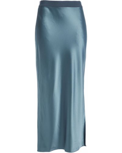 Modré saténové midi sukně Theory