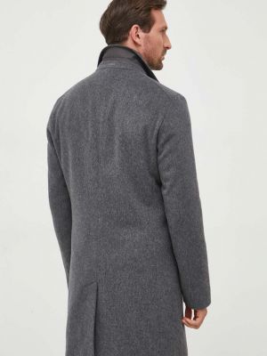 Vlněný kabát Boss šedý