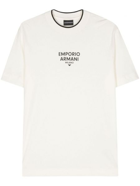 Bavlněné tričko Emporio Armani bílé