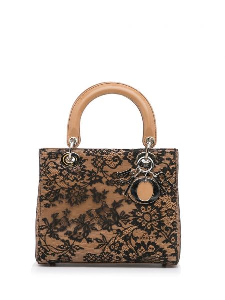 Φλοράλ τσάντα Christian Dior Pre-owned καφέ