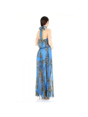 Sukienka długa Versace niebieska