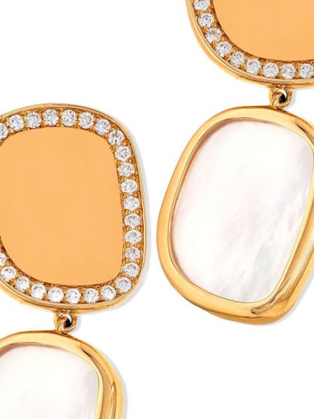 Rožinio aukso auskarai su perlais Roberto Coin