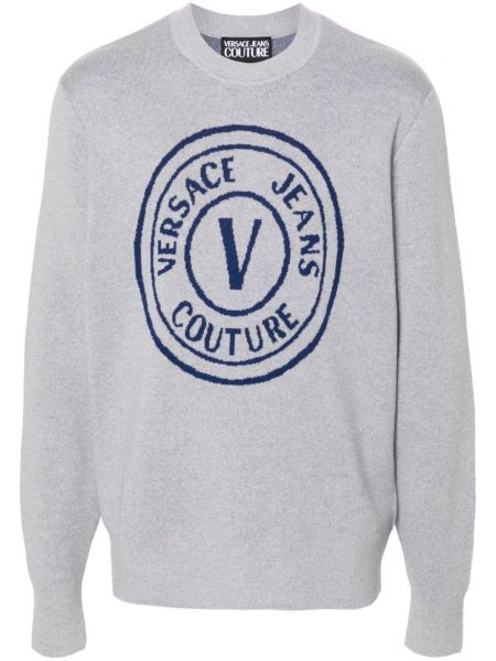 Striktrøje Versace Jeans Couture grå