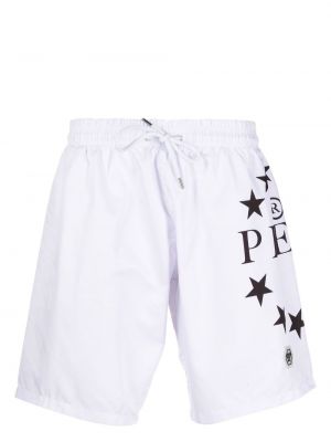 Pantaloni scurți cu stele Philipp Plein alb