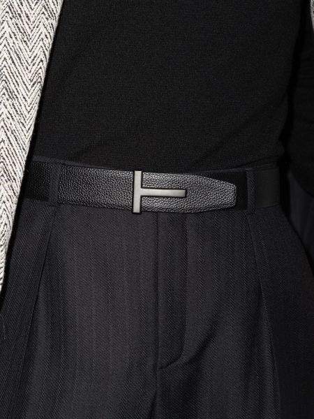 Beidseitig tragbare leder gürtel mit schnalle Tom Ford schwarz