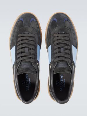 Sneakers in pelle scamosciata Valentino Garavani grigio