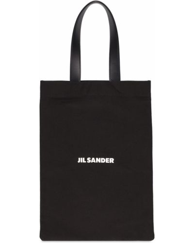 Ľanová nákupná taška Jil Sander čierna