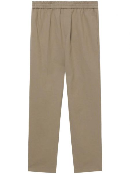 Bavlněné lněné rovné kalhoty A.p.c. béžové