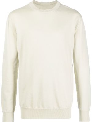 Μάλλινος πουλόβερ από μαλλί merino με στρογγυλή λαιμόκοψη Jil Sander λευκό