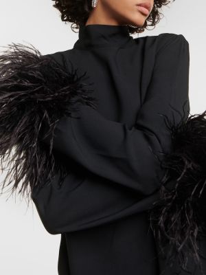 Mini vestido con plumas de plumas Taller Marmo negro