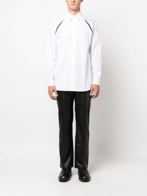 Dryžuota medvilninė marškiniai Alexander Mcqueen balta