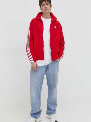 Pletena vesta s printom Adidas Originals crvena