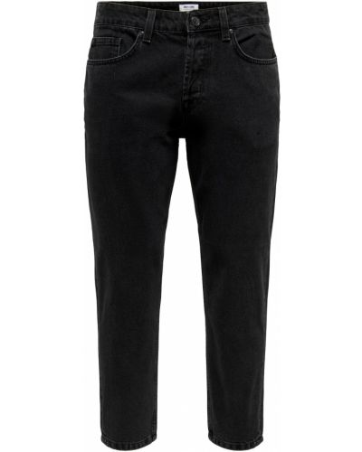 Priliehavé džínsy s rovným strihom Only & Sons čierna