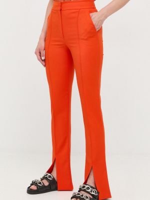 Zvonové kalhoty s vysokým pasem z polyesteru Patrizia Pepe - oranžová