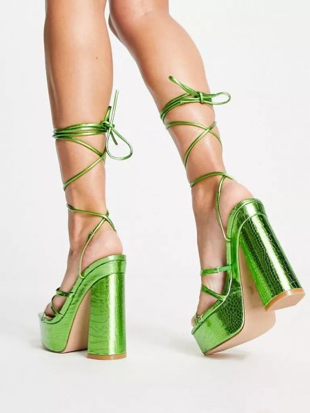 Сандалии на платформе Simmi Shoes зеленые