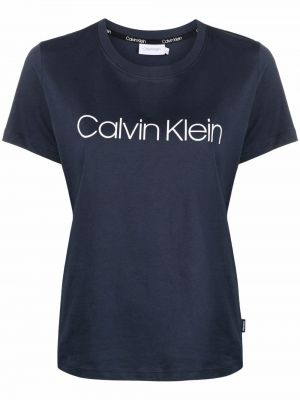 Trykt bomull t-skjorte Calvin Klein blå