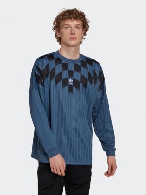 Relaxed fit marškinėliai ilgomis rankovėmis ilgomis rankovėmis Adidas mėlyna