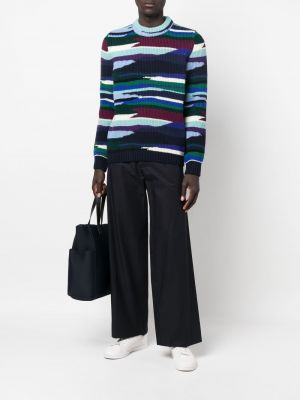 Sweter w abstrakcyjne wzory Missoni niebieski