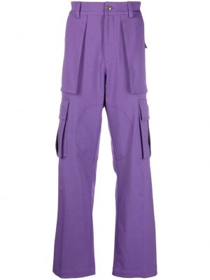 Pantalon droit brodé de motif coeur Nahmias violet