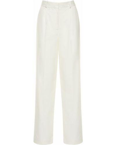 Oversized viskózové kalhoty s kapsami Musier Paris - bílá