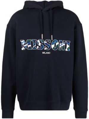 Brodert hettegenser Missoni blå