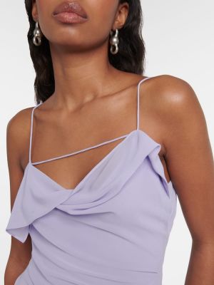 Асиметрична миди рокля с волани Acne Studios виолетово