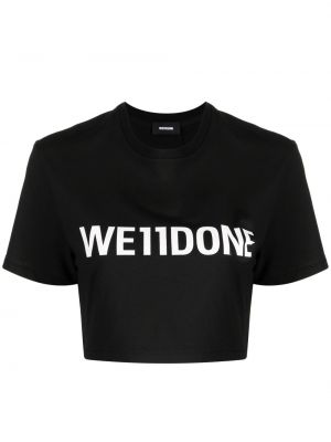 Džersis raštuotas marškinėliai We11done juoda