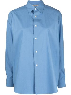 Bavlněná košile Auralee modrá