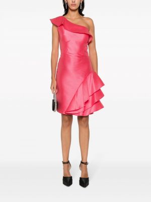 Mini šaty s volány Gemy Maalouf růžové