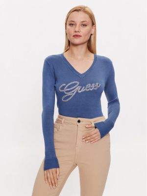 Megztinis slim fit Guess mėlyna
