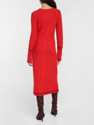 Vlněné midi šaty Marine Serre červené
