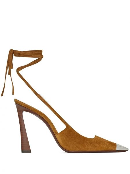 Pumps med slingback Saint Laurent brun