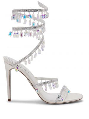 Kristallidega sandaalid René Caovilla valge