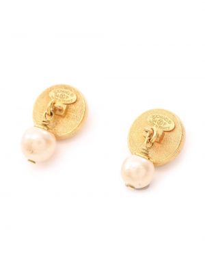 Manžetové knoflíčky s knoflíky s perlami Chanel Pre-owned