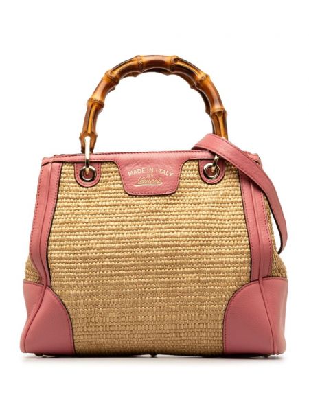 Bambusová taška na tašku Gucci Pre-owned hnedá