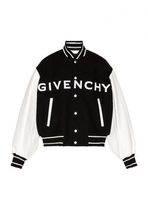 Шерстяная кожаная куртка Givenchy черная