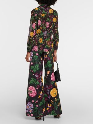 Bluza s cvetličnim vzorcem Carolina Herrera črna