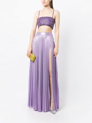 Plisované dlouhá sukně Retrofete fialové