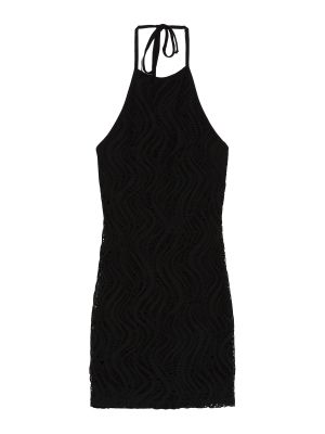 Pletené pletené mini šaty Bershka čierna